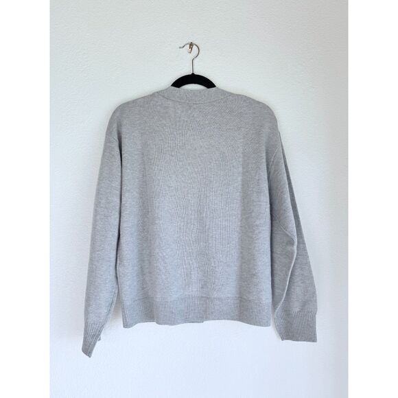 NEW The Kooples V-Neck 100% Wool Cardigan With Jewel Buttons in Gray Sz 2 US 6 - Picture 9 of 15